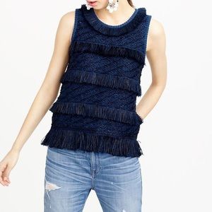 J.Crew  Collection Japanese Raffia Tank Indigo